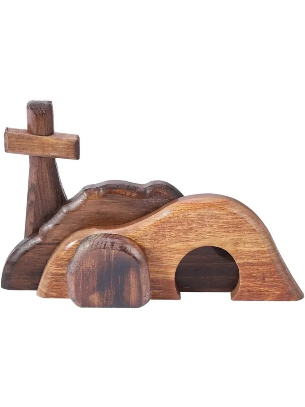 Easter Decoration Set - Wooden Cross, Empty Tomb Display, Nativity Scene Gift